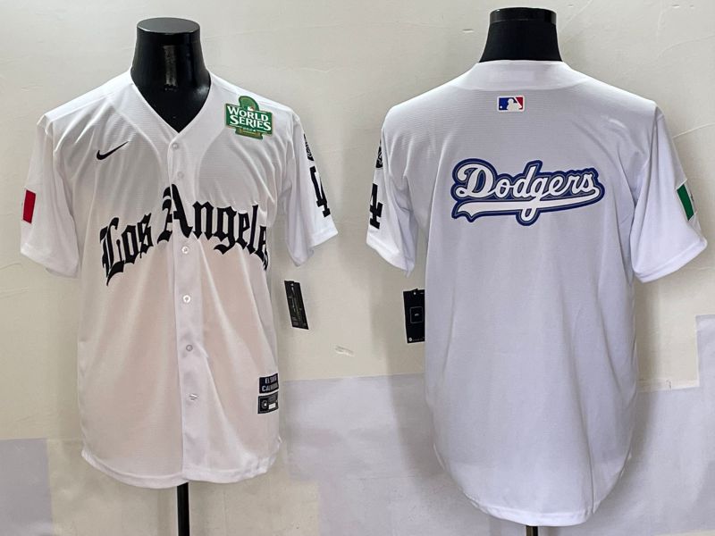 Men Los Angeles Dodgers Blank White Five generations Joint Name 2025 Nike MLB Jersey style 18->los angeles dodgers->MLB Jersey
